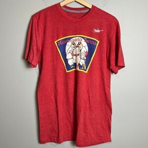 Nike Minnesota Twins T Shirt Mens Medium Baseball Graphic Red Tee Regular Fit